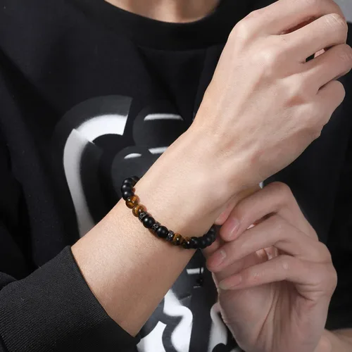 Miniatura 3 de Pulseras de cuentas para hombre, novio, marido, mi hombre, mi amor, hijo, nieto, hermano, aniversario, cumpleaños, graduación, día del padre, regalo