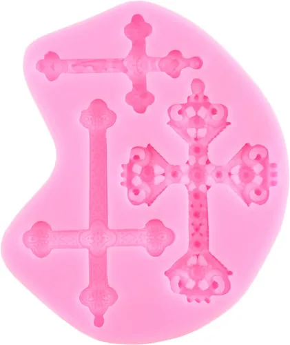 Miniatura 3 de Mujiang Moldes de silicona cruzados para decoración de pasteles de bautismo, molde de cruz, molde de comunión, paloma para fondant, para bautismo
