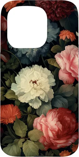 Miniatura 14 de Vintage Dark Flower Pattern Moody Floral Case for iPhone 16