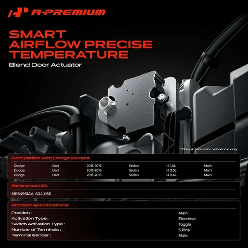 Miniatura 2 de A-Premium Actuador de puerta de mezcla de calentador HVAC, compatible con Dodge Dart 2013 2014 2015 2016 1.4L/2.0L/2.4L Sedán, principal, actuador