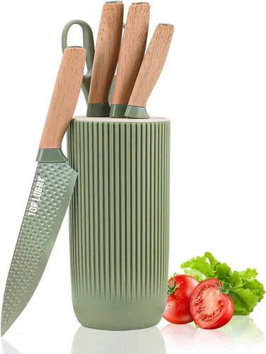 Miniatura 10 de Juego de cuchillos de cocina, juego de 6 piezas de cuchillos azules y afilados Retrosohoo para la cocina, juego de cuchillos de chef de acero