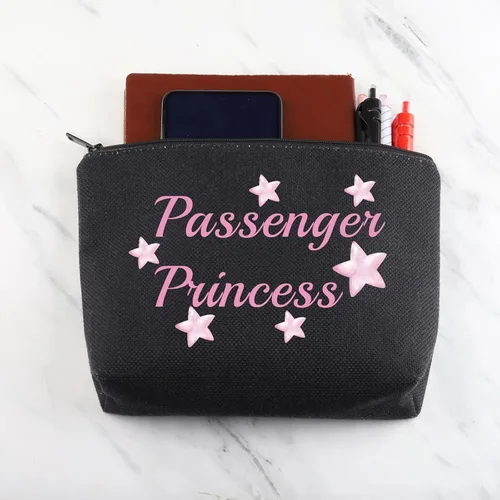 Miniatura 6 de MNIGIU Bolsa de cosméticos divertida para novia, bolsa de maquillaje de princesa para pasajeros, regalo de princesa, Pasajero Princesa, Multiusos