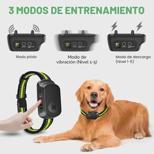 Miniatura 2 de Collar antiladridos recargable para perros con pitido, vibración y choque, collar antiladridos para perros pequeños, medianos y grandes, dispositivo
