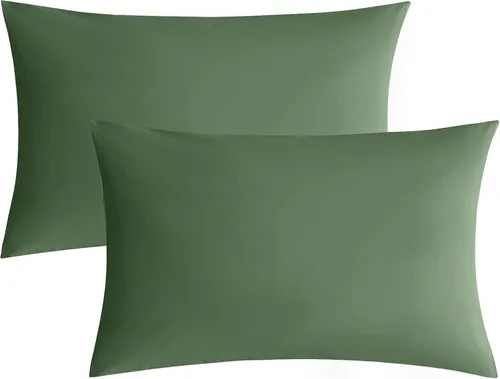 Miniatura 25 de JELLYMONI Juego de 2 fundas de almohada estándar de algodón lavado con textura similar al lino, color ámbar naranja de 20 x 26 pulgadas, fundas