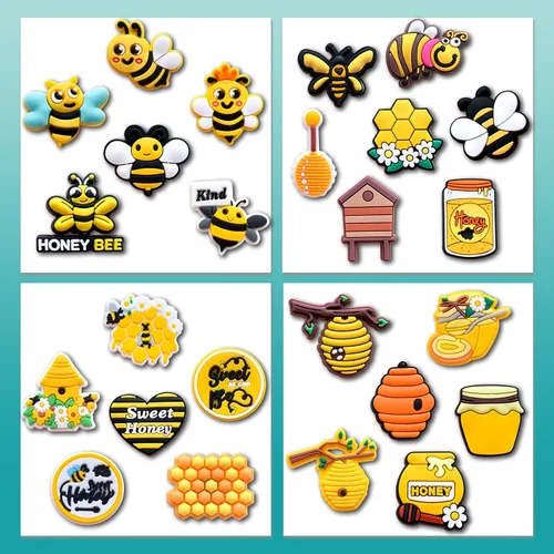 Miniatura 3 de Fohiahfce 25 dijes para zapatos de abeja para decoración de zuecos, sandalias y zapatos, accesorios de abejorro de miel, dijes para niños, niñas