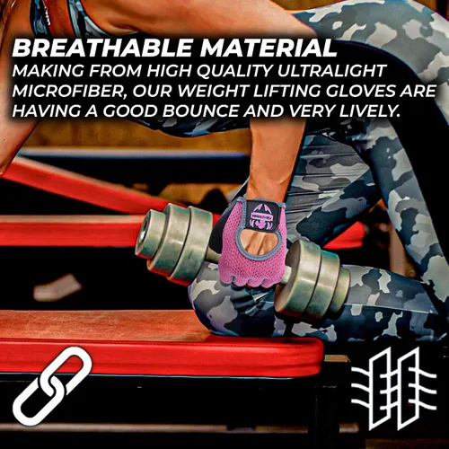 Miniatura 5 de Guantes de entrenamiento FIGHTSENSE para hombres y mujeres, guantes de levantamiento de pesas con palma acolchada de silicona antideslizante