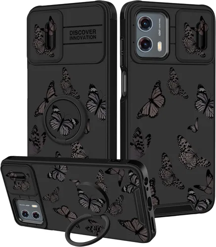 Miniatura 75 de Funermei Funda para Moto G Play 4G 2024 – Funda para teléfono para mujeres y niñas, diseño único de gato y libros, diseño único con funda