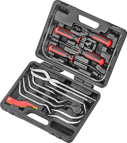 Kit de servicio de frenos, juego de herramientas de freno de tambor profesional de 14 piezas con manómetro de revestimiento de freno