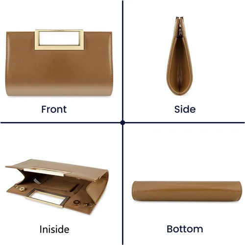 Miniatura 7 de Gets Bolso de mano para mujer, de piel sintética, bolso de noche para formal, boda, fiesta, bolso cruzado pequeño con cadena