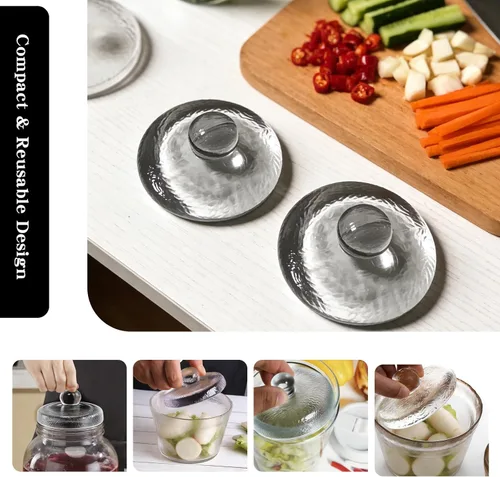 Miniatura 5 de Paquete de 2 pesos de fermentación, pesas de vidrio de 3.78 pulgadas para fermentación, aptos para frascos Mason de boca ancha, reutilizables