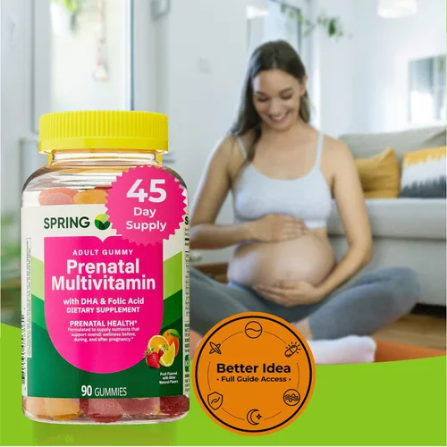 Miniatura 3 de Gomitas multivitamínicas prenatales con DHA y ácido fólico, 90 unidades, suministro para 45 días, apoyo diario de bienestar prenatal antes, durante
