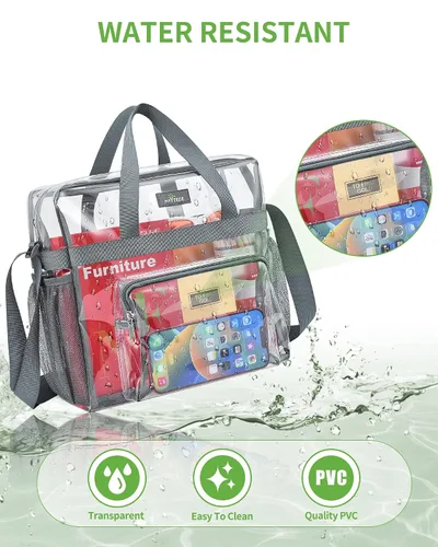 Miniatura 4 de Bolsa transparente aprobada por el estadio y bolsa transparente para el trabajo, deportes, juegos y conciertos, 12 x 12 x 6 pulgadas