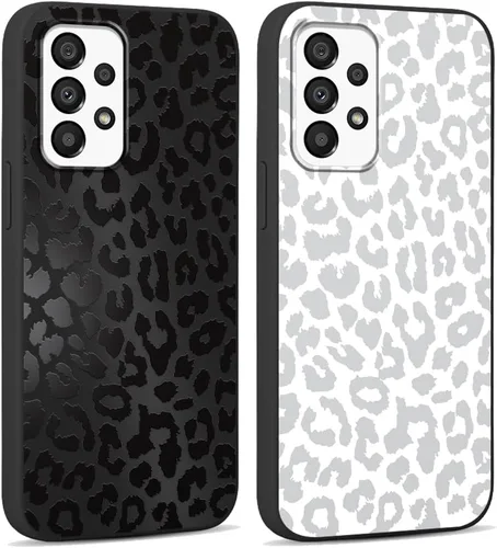 Miniatura 52 de 2 Pack Funda con lindo estampado de chita para Samsung Galaxy S22 Ultra 5G de 6.8", Fundas con patrón de leopardo de lujo, diseño de silicona suave