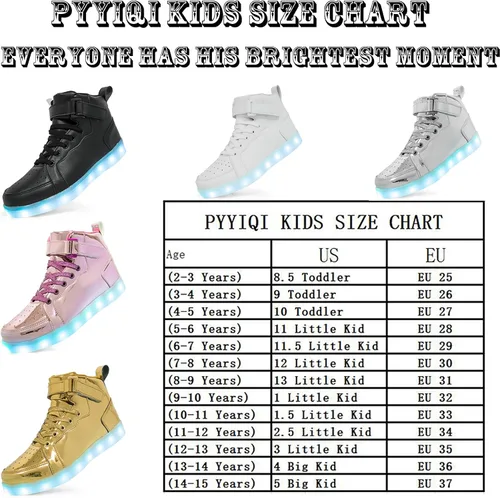 Miniatura 7 de Zapatos con luz LED para niños, tenis de caña alta para niños y niñas, zapatos de baile de hip-hop para Halloween, fiesta de Navidad con carga USB