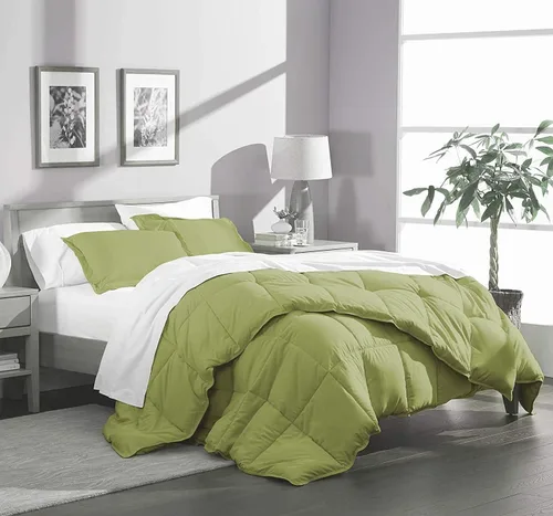Miniatura 6 de Edredón de cama de tamaño grande para todas las estaciones, relleno de edredón acolchado alternativo con pestañas de esquina, cálido para invierno