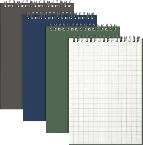 Miniatura 10 de Engrowtic Paquete de 1 bloc de notas en espiral de papel cuadriculado A5, bloc de notas encuadernado con alambre, bloc de notas de cuadrícula