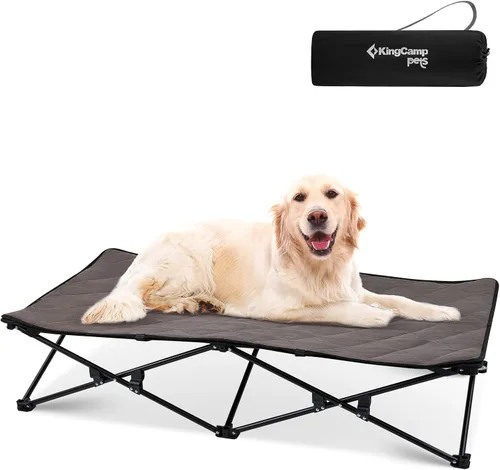 Miniatura 13 de KingCamp Cama elevada para perros para perros grandes, cama de mascotas elevada y fresca para exteriores con malla lavable y transpirable y pies