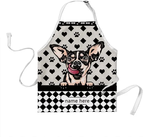 Miniatura 21 de Delantal lindo de lunares de perro personalizado Peeking Dog Boxer, Boxer-2