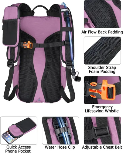 Miniatura 6 de NOOLA Mochila de Hidratación con Vejiga de Agua de 3L - Mochila de Agua de 22L para Senderismo, Ciclismo, Correr, Ciclismo - Mochila Ligera