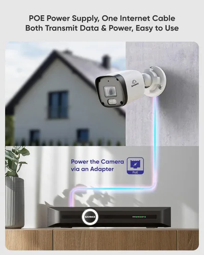 Miniatura 3 de SANNCE Cámara de seguridad IP PoE Super HD de 2K 3MP, visión nocturna IR dual de 100 pies, IP67 resistente a la intemperie, detección