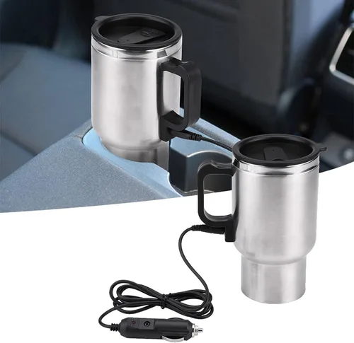 Miniatura 9 de Hervidor de té eléctrico, hervidor eléctrico para automóvil, 12 V 15.2 fl oz, taza de calefacción eléctrica de viaje en el automóvil, calentador