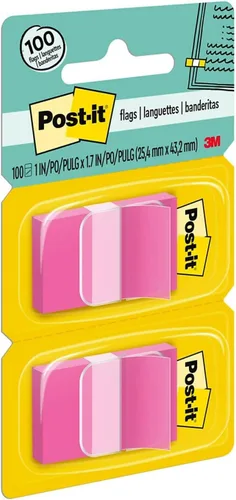 Miniatura 8 de Post-it 680BP2 Banderas de página estándar en dispensador, color rosa brillante, 100 banderas/dispensador