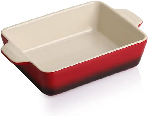 Miniatura 29 de Sweejar Plato de Cerámica para Hornear, Bandeja Rectangular Pequeña para Hornear con Asas Dobles, 20 Oz para Cocinar, Brownie, Cocina, 6.5 x 4.9 x