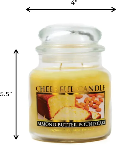 Miniatura 5 de A Cheerful Giver - Vela en tarro de vidrio perfumada con sabor a pastel de mantequilla de almendra (16 onzas) con tapa y fragancia fiel a la vida