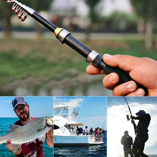 Miniatura 6 de Caña de pescar, mini bastón de mar pequeño universal, portátil, caña de pescar en hielo, mini bolsillo, herramientas de pesca de mar para pesca