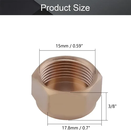 Miniatura 2 de Othmro 2 unids 3/8 de oro de tubería de montaje de válvula de latón hexagonal rosca hembra conector de manguera de rosca fina para tuberías de agua