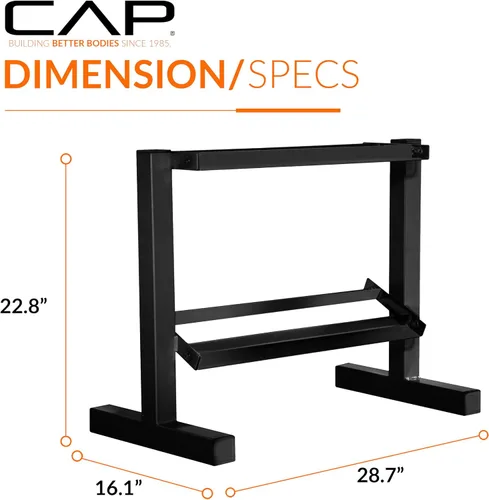 Miniatura 4 de Estante Cap Barbell para mancuernas, de dos niveles Negro - 24 pulgadas