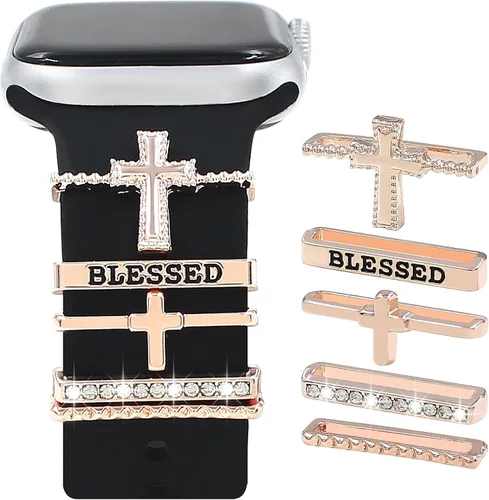 Miniatura 12 de Correas decorativas para anillo compatibles con correas de Apple Watch de 1.496 pulgadas, 1.575 pulgadas, 1.614 pulgadas, 1.654 pulgadas, 1.732