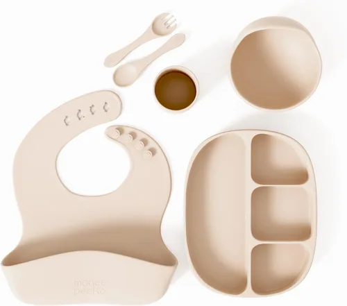 Miniatura 10 de Set de alimentación para bebés y bebés en silicona de grado alimenticio (juego de 10 piezas)
