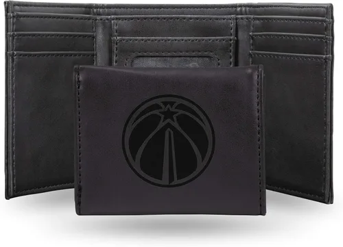 Miniatura 40 de NBA Rico Industries - Billetera triple grabada con láser y tres pliegues, accesorio para hombre Negro