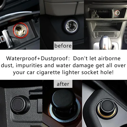 Miniatura 5 de 2 fundas para encendedor de cigarrillos de automóvil, tapa de enchufe negra impermeable y antipolvo, cubierta universal de 0.78 pulgadas, accesorios