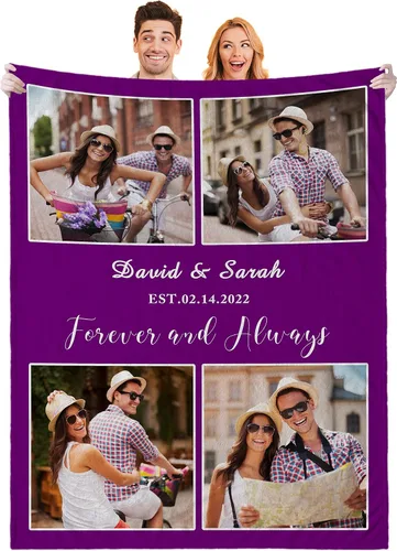 Miniatura 25 de Regalos personalizados para novio, novia, regalo personalizado para marido y esposa, mantas personalizadas con imágenes, manta de fotos