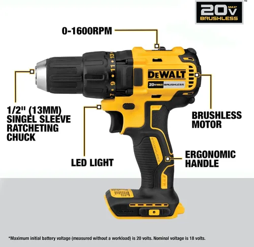 Miniatura 3 de DEWALT 20V MAX Cordless Drill Driver and Circular Saw Combo Kit with 2 x 2 Ah Batteries and Charger, Contractor Bag (DCK252D2)