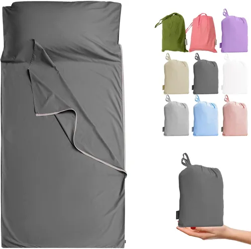 Forro de saco de dormir 100% algodón con cremallera, sábana de viaje para adultos, para hoteles, camping, excursionistas, colchón, caravana, sofá