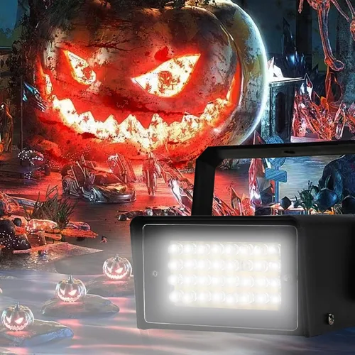 Miniatura 9 de ENUOLI Mini Luz Estroboscópica - 32 Bombillas LED Superbrillantes para Halloween, Control de Velocidad de Parpadeo Variable, Luces Intermitentes