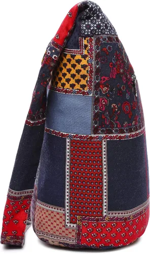 Miniatura 145 de Bolsa de hombro para mujer, de lona en estilo hippie/bohemio para llevar cruzada al hombro, disponible en diferentes colores y estampados