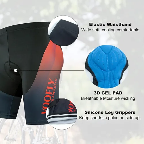Miniatura 5 de voofly Hombres Ciclismo Jersey Conjunto Hombres Manga Corta Compresión Bicicleta Pantalones Cortos Gel Acolchado Ciclismo Ropa