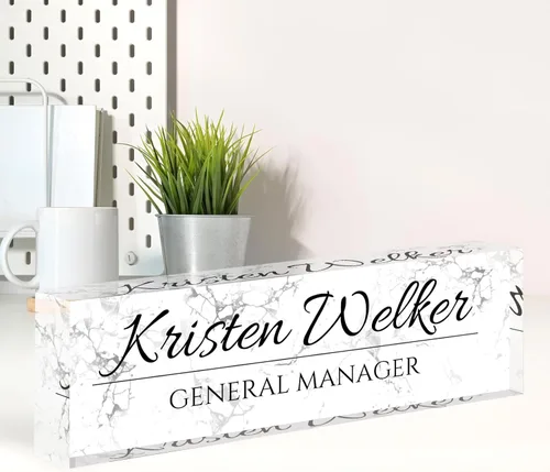 Miniatura 10 de Placa de nombre personalizada para escritorio, placa de nombre de escritorio personalizada, decoración de oficina para mujeres y hombres, accesorios