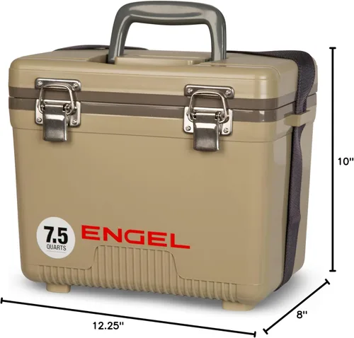 Miniatura 8 de Engel UC7 7.5qt a prueba de fugas, hermético, enfriador de caja de secado y pequeña lonchera rígida para hombres y mujeres Canela