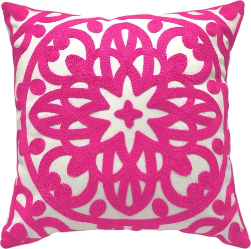 Miniatura 17 de Alysheer - Funda de almohada lumbar decorativa bordada 12" x 20", patrón de bordado clásico Boho Mandala, funda de cojín rectangular de algodón