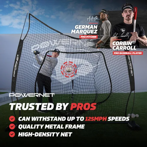 Miniatura 2 de PowerNet Baseball Softball Practice Net 7x7 with Baseball Accessories for Practice Pitching, Batting & Fielding, Ball Caddy, Weighted Baseballs, Tee