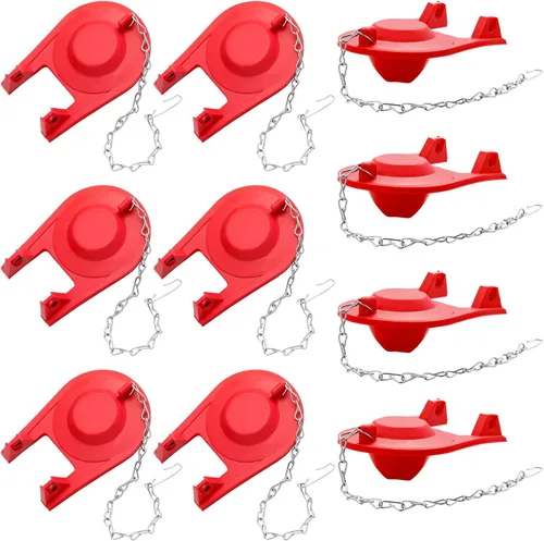 Miniatura 8 de Peryiter Juego de 6 piezas de repuesto de aleta de inodoro de 2 pulgadas, universal con cadena de acero inoxidable para válvulas de descarga