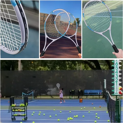 Miniatura 6 de UUBEMM Raquetas de tenis para 2 jugadores recreativas para adultos, raquetas de tenis ligeras para entrenamiento de estudiantes principiantes, juego