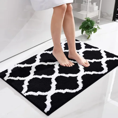 Miniatura 13 de OLANLY Alfombras de baño de 24 x 16 pulgadas, microfibra suave y absorbente, antideslizante y peluda, lavable a máquina, tapetes para el suelo