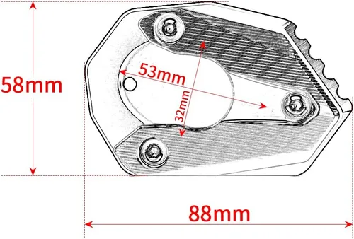 Miniatura 3 de Placa de soporte de extensión de soporte lateral para motocicleta compatible con K.awasaki Z900RS 2018-2024 2025 2026 Soporte de almohadilla