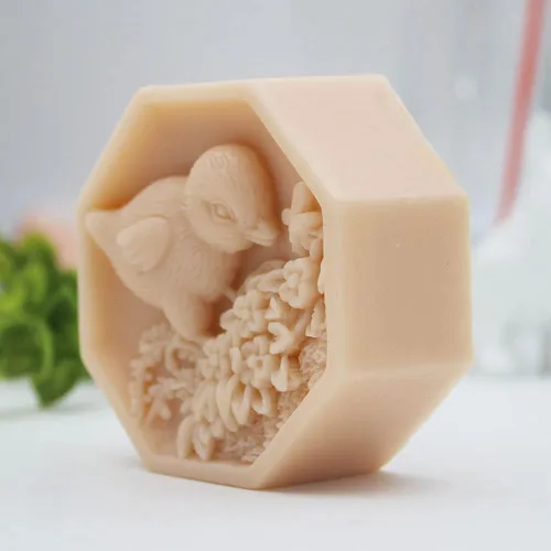 Miniatura 4 de Molde de pollo de silicona para jabón Barra de jabón molde para animales DIY Artesanía Jabón hecho a mano Vela de resina (11313)